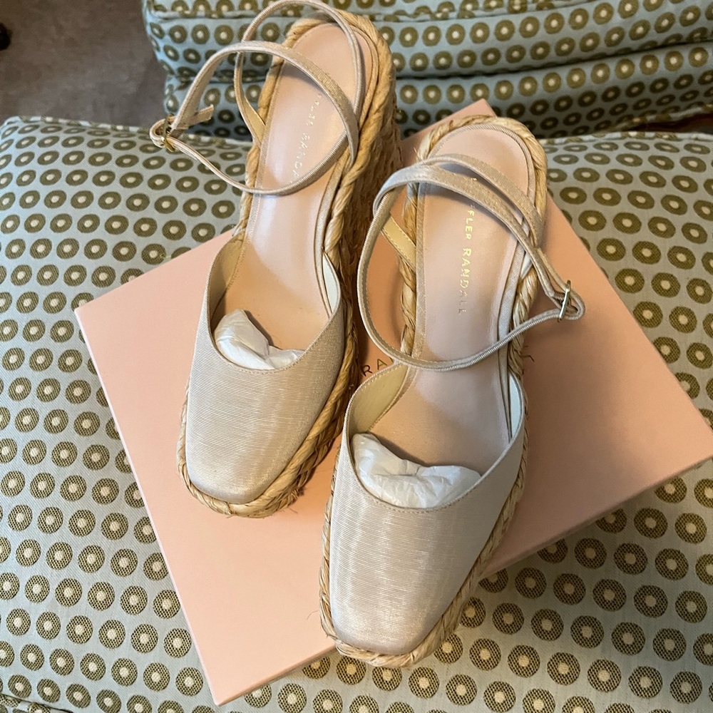 Quiet luxury Loeffler Randall Cream Espadrille Wedges